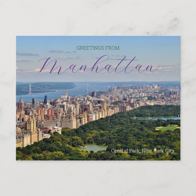 Greetings from Manhattan New York Post Card (Front)