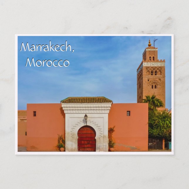 Greetings from Marrakech Morocco Postcard (Front)