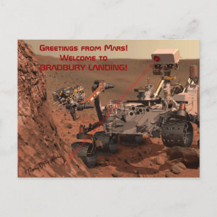 Greetings from Mars! Welcome to BRADBURY LANDING! Postcard