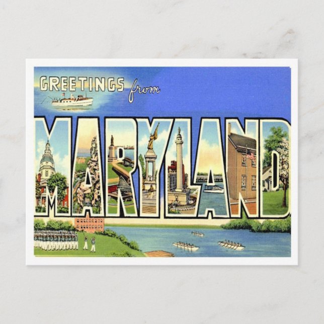 Greetings From Maryland Postcard (Front)