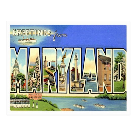 Greetings From Maryland Postcard