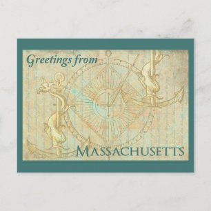 Greetings from Massachusetts Postcard