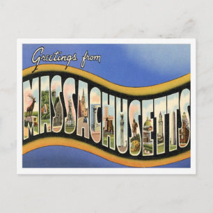 Greetings From Massachusetts Postcard