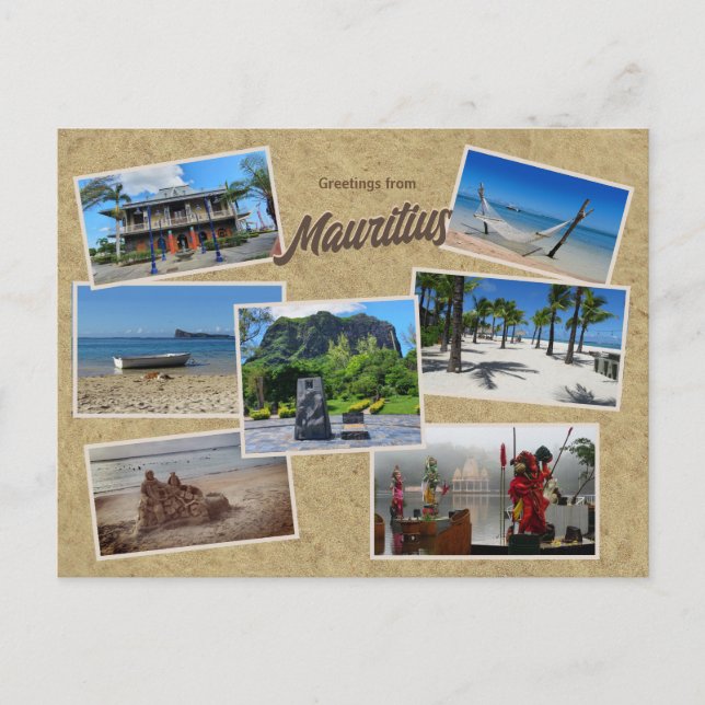 Greetings from Mauritius Photo Collage Postcard (Front)