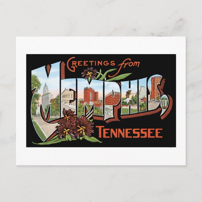Greetings from Memphis, Tennessee! Retro Post Card (Front)