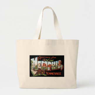 Greetings from Memphis, Tennessee! Retro Post Card Large Tote Bag