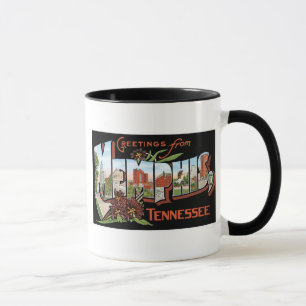 Greetings from Memphis, Tennessee! Retro Post Card Mug