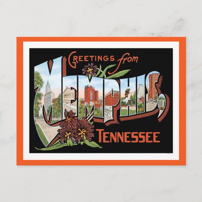 Greetings From Memphis Tennessee US City Postcard (Front)