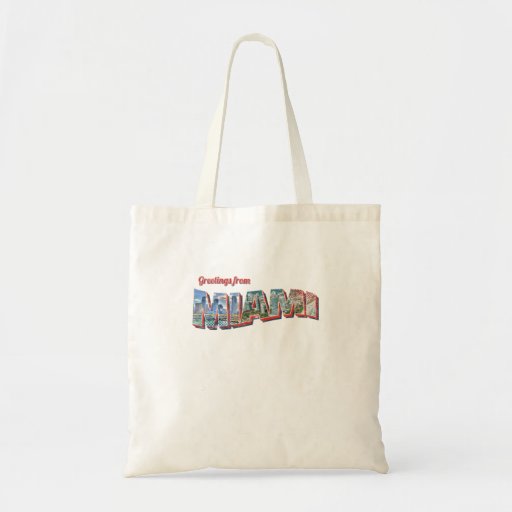 Image of Greetings From Miami Beach Florida Postcard Tote Bag