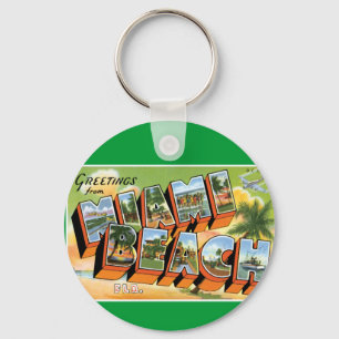 Greetings from Miami Beach Key Ring