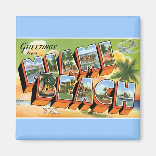 Greetings from Miami Beach Magnet (Front)