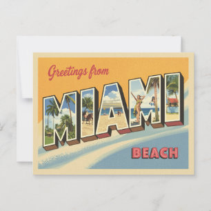 Greetings from Miami Beach Vintage Postcard