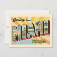 Greetings from Miami Florida Vintage