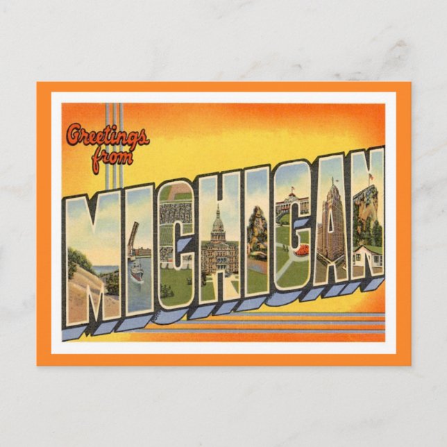 Greetings From Michigan Postcard (Front)
