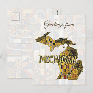 Greetings from Michigan Postcard