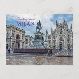 Greetings from Milan Italy Travel Postcard