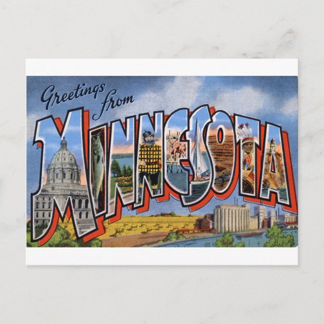 Greetings From Minnesota Postcard (Front)