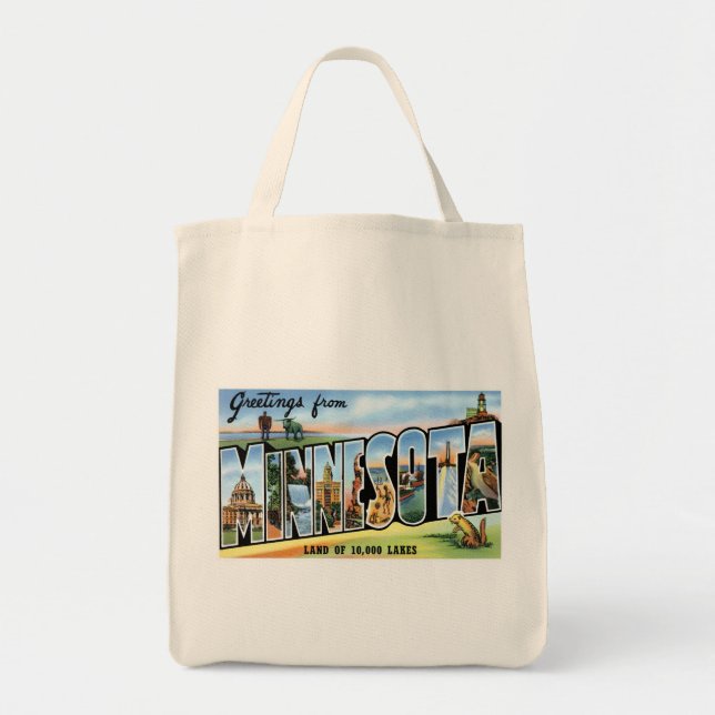 Greetings from Minnesota Tote Bag (Front)