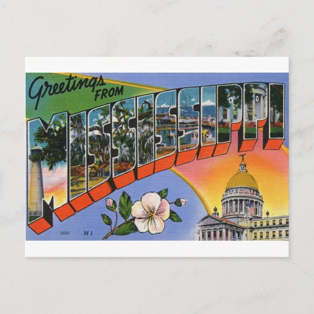 Greetings From Mississippi Postcard (Front)