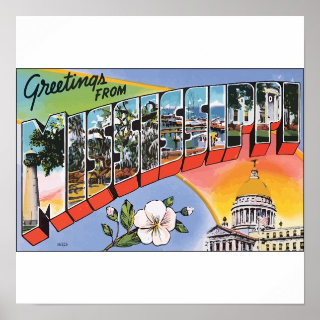 Greetings From Mississippi, Vintage Poster (Front)