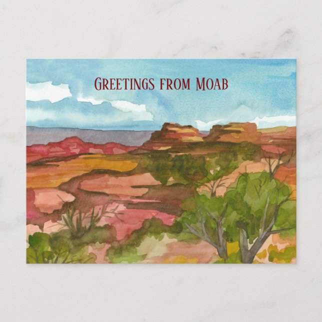 Greetings from Moab Utah Red Rock Southwest Desert Postcard (Front)