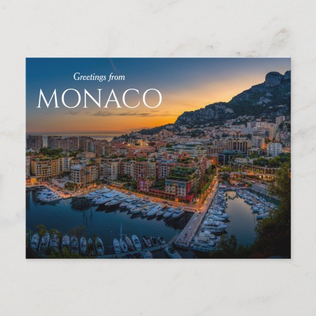 Greetings from Monaco Postcard  (Front)