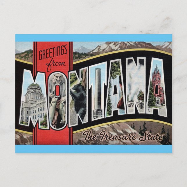 Greetings from Montana Travel Postcard (Front)