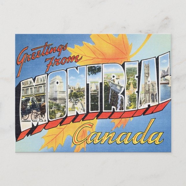 Greetings From Montreal Canada Postcard (Front)