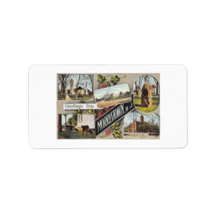 Greetings from Morristown NJ Vintage Style Label