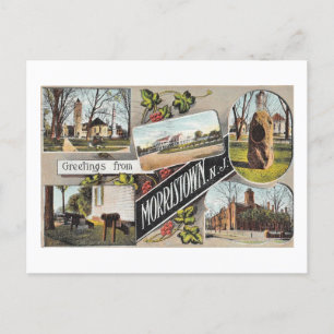 Greetings from Morristown NJ Vintage Style Postcard