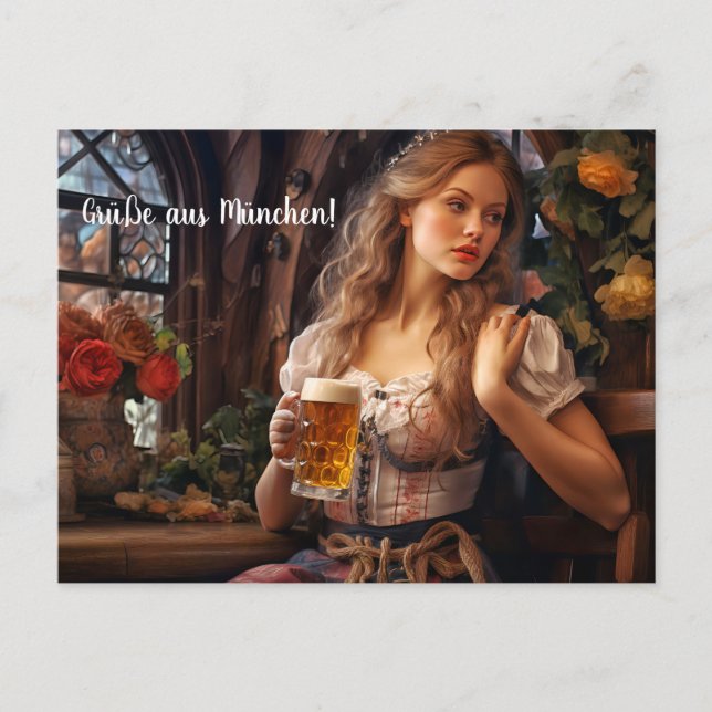 Greetings from Munich! beer tent. beer Postcard (Front)