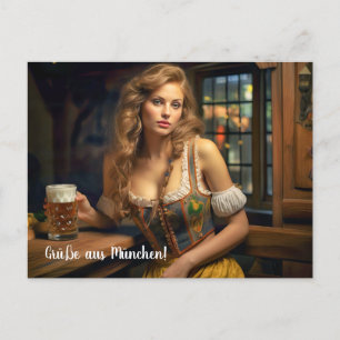 Greetings from Munich! beer tent Postcard