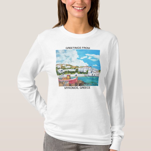 Greetings from Mykonos, Greece Shirt (Front)