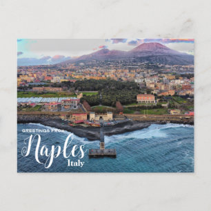 Greetings from Naples Italy Mt. Vesuvius Postcard