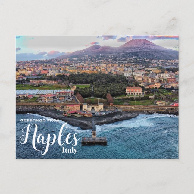 Greetings from Naples Italy Mt. Vesuvius Postcard (Front)