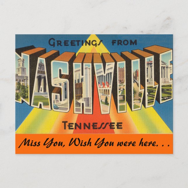 Greetings from Nashville Postcard (Front)
