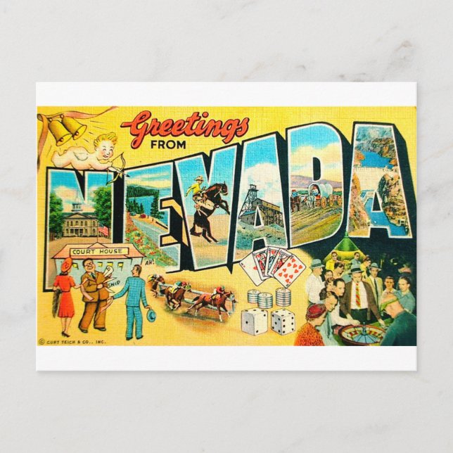 Greetings From Nevada Postcard (Front)