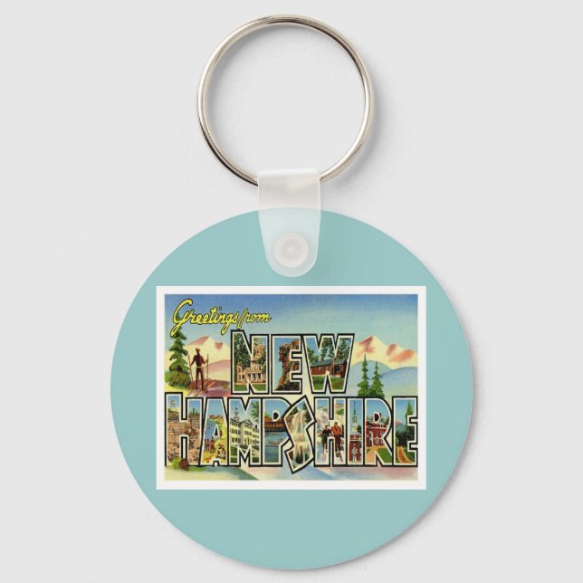 Greetings From New Hampshire Key Ring (Front)