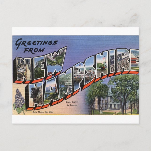 Greetings From New Hampshire Postcard (Front)
