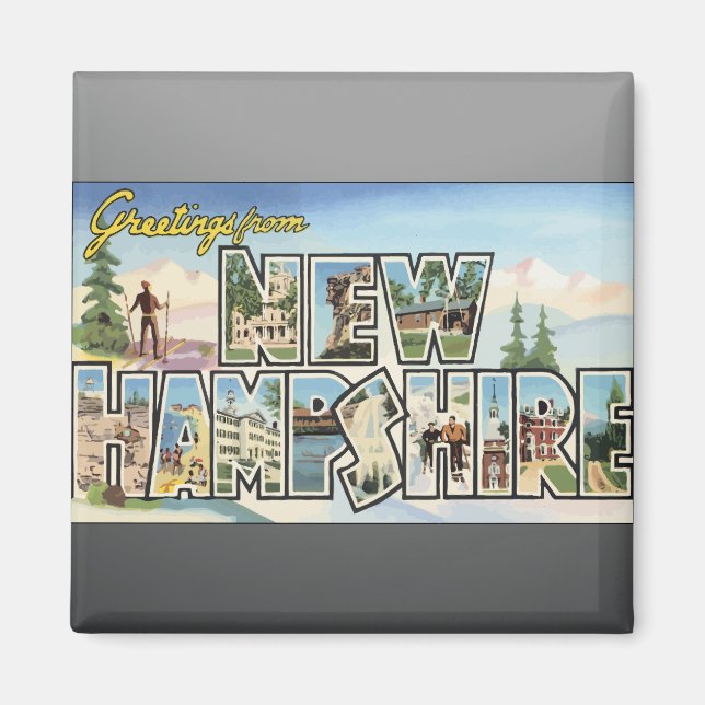 Greetings From New Hampshire, Vintage Magnet (Front)