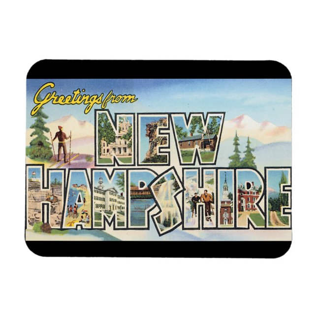 Greetings from New Hampshire_Vintage Travel Magnet (Horizontal)