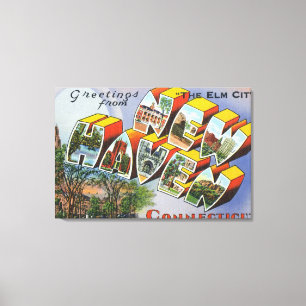 Greetings From New Haven, CT Canvas Print