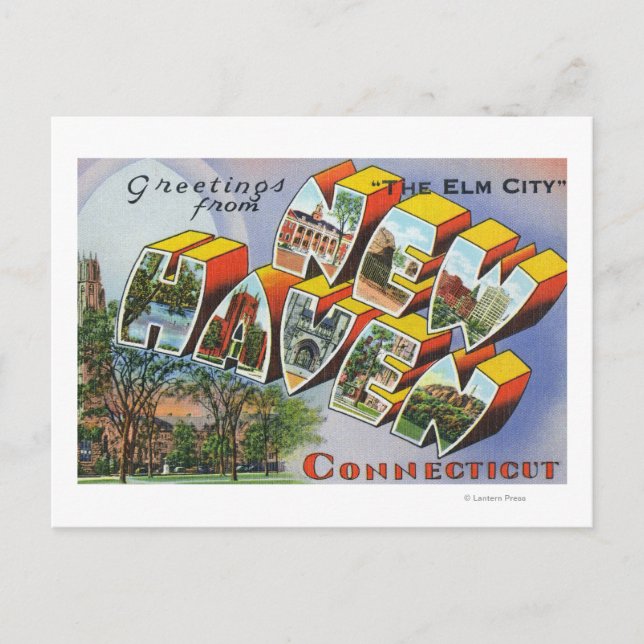 Greetings From New Haven, CT Postcard (Front)