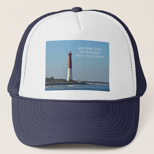 Greetings From New Jersey - Barnegat Light Trucker Hat (Front)