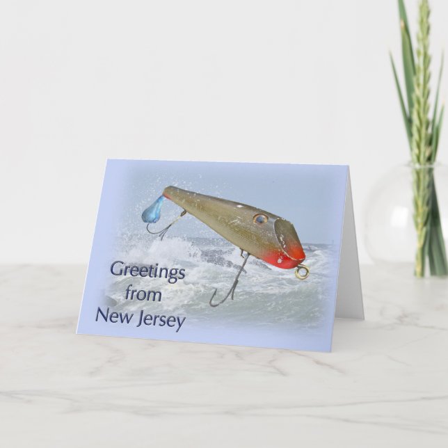 Greetings From New Jersey Fishing Lure Card (Front)