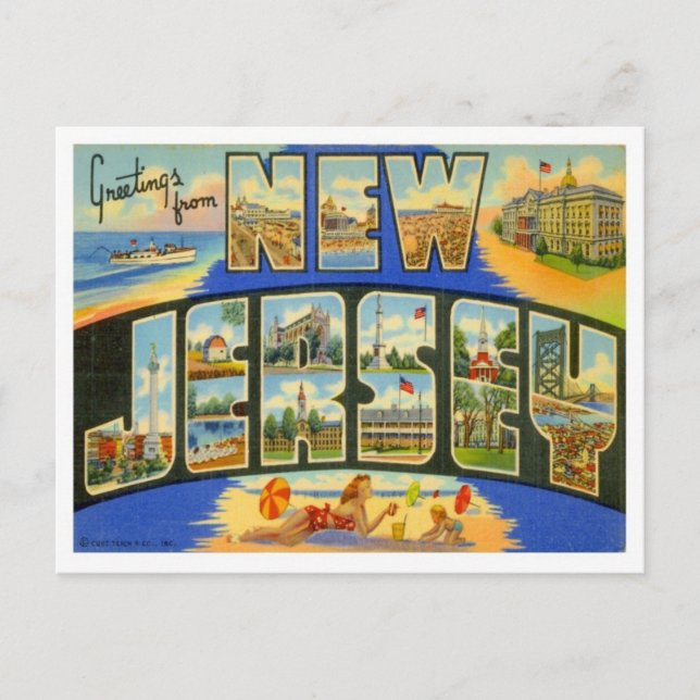 Greetings From New Jersey Postcard (Front)
