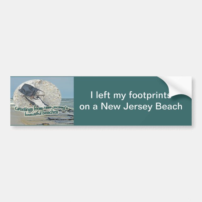 Greetings From New Jersey's Beautiful Beaches Bumper Sticker (Front)
