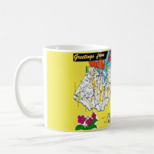 Greetings From New Jersy Vintage Map Mug