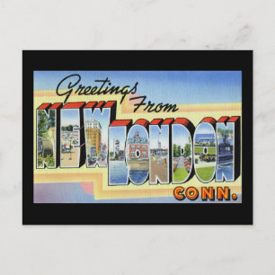 Greetings from New London Connecticut Postcard