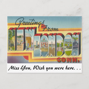 Greetings from New London, Connecticut Postcard